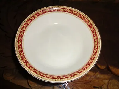 Sampson Bridgwood Lifelong Ironstone England Dessert Bowl Red & Gold Rim #2 • £9.99