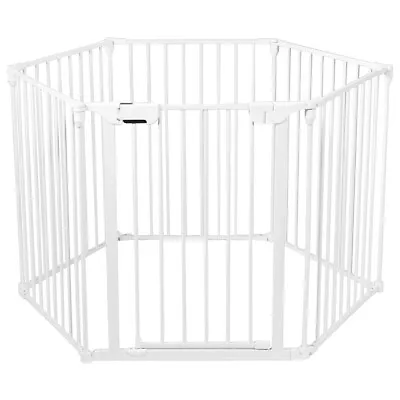 6 Panel Fireplace Fence Baby Pet Safety Gate Playpen Adjustable Room Divider • £69.95