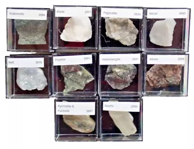 Thumbnail / Micromount Mineral Lot AR - 10 Fine Specimens In 1 X 1 X7/8  Boxes • $29.95