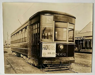 Vintage 1918 7x9 B&W Photo Philadelphia Streetcar Trolley 7091 27-Allegheny Sign • $19.99