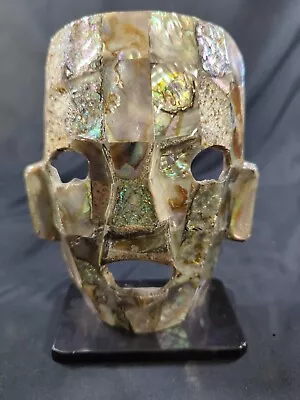 Mayan Aztec Mother Of Pearl / Shell  6  Burial Mask Sculpture Vintage Folk Art • $30