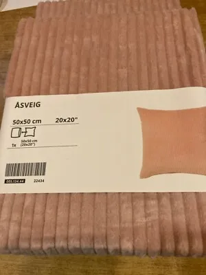 IKEA ASVEIG Cushion Cover 50x50 Cm 100% Cotton Corduroy Velvet Pale Pink • £12.99