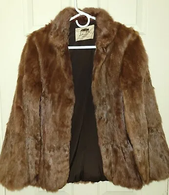 Vintage Fur Coat Jacket Brown Coat Shawl Cape Lined Wrap  Johnston Furs  • $89