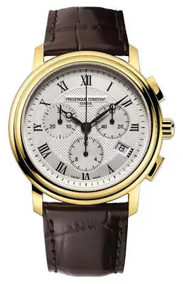 Frederique Constant Classics Chrono Gold Plated Leather Mens Watch FC-292MC4P5 • $699