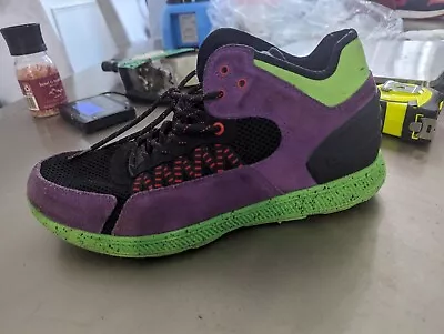 SUPRA Owen Mid Top Men’s Size 10.5 Snake Skins Purple Balck & Lime Green • $42