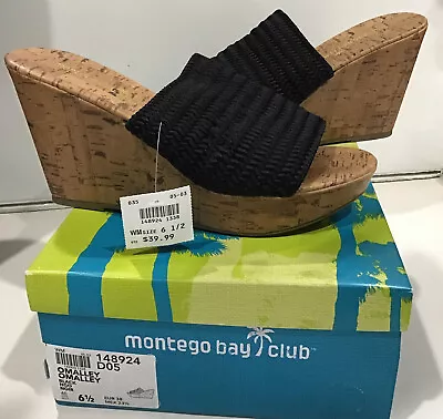 Montego Bay Club OMalley Black With Wedge Heels  Size 6.5 • $5