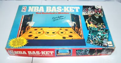 Vintage 1988 NBA Bas-Ket Basketball Board Game Jordan Bulls Lakers Complete • $48