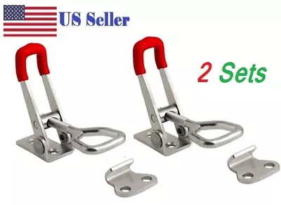 2pcs Steel Toggle Latch Catches Adjustable Lock Clamp For Boxes Case • $8.99