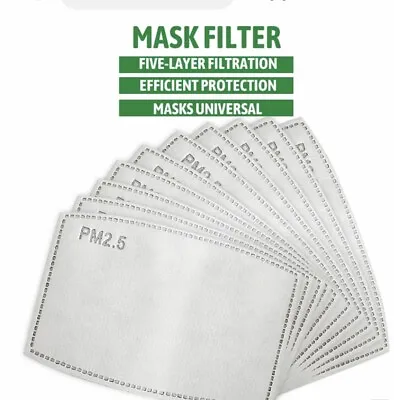 PM2.5 FILTER For Washable Reusable Cotton Face Mask Activated Carbon X 10 • £2.45