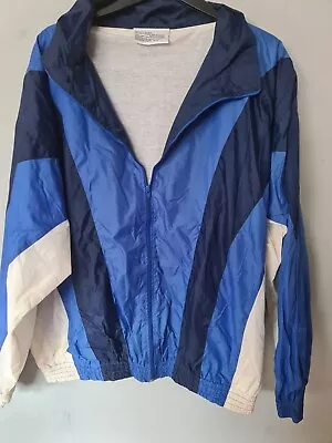 Vintage 90's Windbraker Unisex Jacket Size XL BLUE WHITE • £20.90