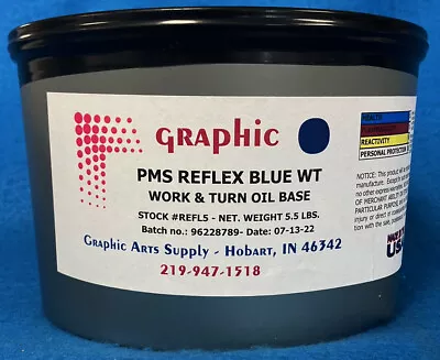 Pms Reflex Blue Offset Ink Replacement For Van Son Quickson Pro & Cml 5.5 Lbs. • $77.82