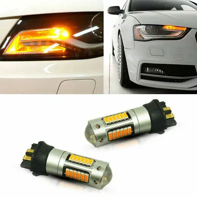 2pcs PW24W PWY24W Amber LED Light Bulbs For Audi BMW VW Turn Signal DRL Lights • $11.03