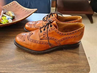 Alfred Sargent Brogue Dress Shoes Tan UK8 • £69.99