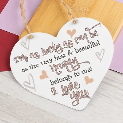 Nanny Gifts Nanny Birthday Card Gifts Wooden Heart Nan And Grandad Plaque Gifts • £3.95