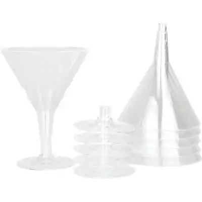 Clear Plastic Reusable 250ml Cocktail Martini Glasses Pack Of 6 Hens Night Party • $4.99