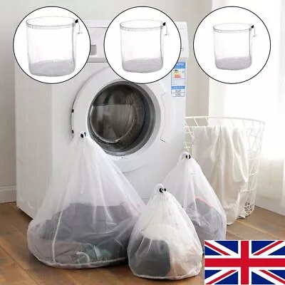 Reusable Washing Machine Mesh Net Bags Laundry Bag Large Thickened Wash Bags • £2.99