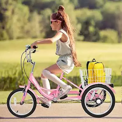 Kids 3 Wheel Tricycle 16in Single Speed Trike Bicycle Beginner W/Basket Children • $263.99