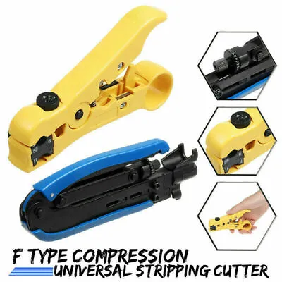 Compression Tool F RG7 RG6 RG11 Connector Cable Coax Coaxial Crimper Stripper • $33.59