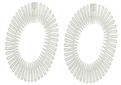 Stretch Zigzag Hair Band Headband CLEAR Flexi Comb Headbands 1 Pair [UK Seller] • £2.95