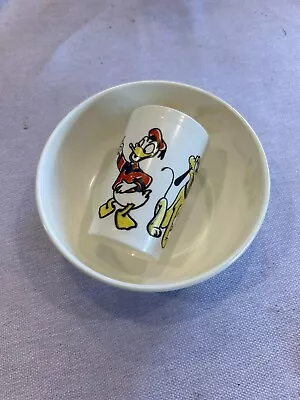 Vintage EAGLE BRAND 1960’s Mickey Mouse Club Cereal Bowl And Juice Cup • $10