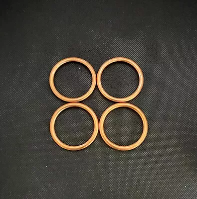 Set Of 4 Copper Type Exhaust Manifold Gaskets For Kawasaki ZX6R ZX 600 2000-2002 • £9.99