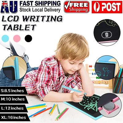 10/12/16inch Lcd Writing Tablet Drawing Board Colorful Doodle Handwriting Pad AU • $11.59