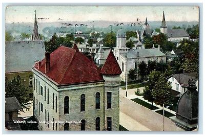 1917 Looking West From Court House Wabash Indiana IN Posted Antique Postcard • $16.95