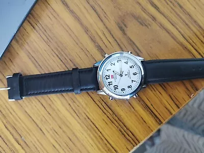Chronon Atomic Radio Controlled Talking Quartz Analog Wrist Watch Leather Strap • £12