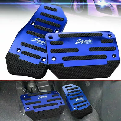 Universal Non-Slip Car Automatic Gas Brake Foot Pedal Pad Cover Blue Accessories • £9.46