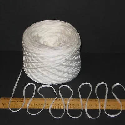 100g Balls White Double Knitting Wool Ribbon Tape Yarn Cotton & Acrylic Dk Vegan • £3.05