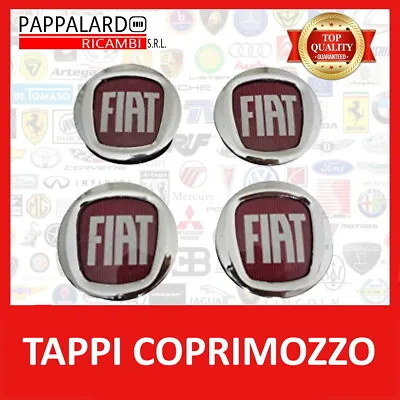 Coppa Coprimozzo Fiat Panda Logo Rosso Cerchi in Lega