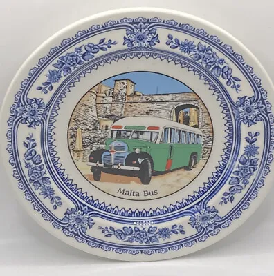 £10 • Buy Vintage Bristow Malta Pottery Ceramic Painted Bus Plate