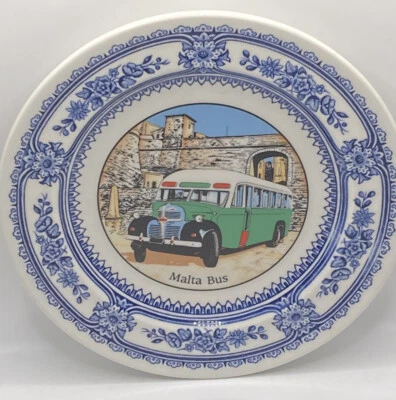 £10 • Buy Vintage Bristow Malta Pottery Ceramic Painted Bus Plate