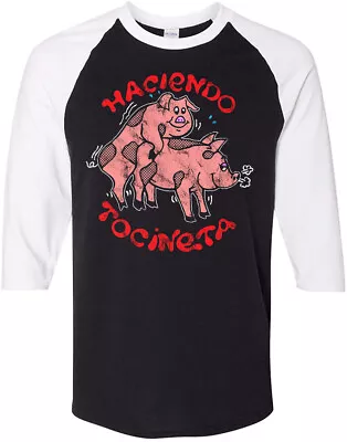 Retro T-shirt Novelty Haciendo Tocineta Makin Bacon Pigs 70s 80s Vanner Biker • $24.99