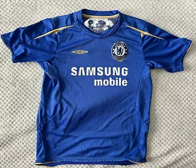 Official Chelsea FC 2005-2006 Home Blue Shirt Short Sleeve Size Kids Age 8-9 • £14.99