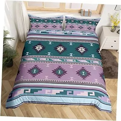  Western Boho Bedding SetsAztec Comforter CoverEthnic Tribal Queen Multi 38 • $54.70