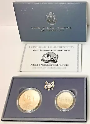 *US MINT* Clad & Silver Set  1991 MOUNT RUSHMORE 50TH ANNIVERSARY COINS  • $39.99
