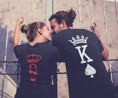 £12.99 • Buy KING OF SPADES & QUEEN OF HEARTS Matching Shirts | Anniversary Valentine 