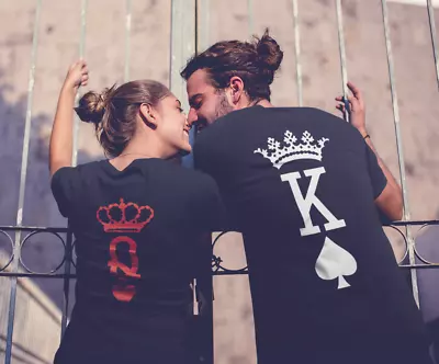 KING OF SPADES & QUEEN OF HEARTS Matching Shirts | Anniversary Valentine  • £12.99