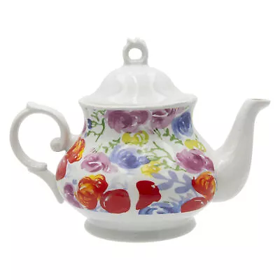 Floral Watercolor White Ceramic 32oz Teapot • $19.99