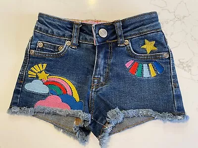 Mini Boden Embroidered Denim Shorts Sz.3 Year Perfect Condition • $19.95