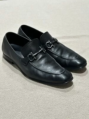 Salvatore Ferragamo Gancini Mens Leather Shoes 9ee Black • $99