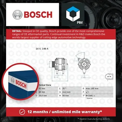 Alternator 0986046210 Bosch 504009978 Genuine Top Quality Guaranteed • $257.29