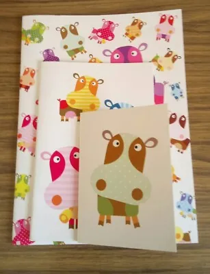 £2 • Buy Cute Cows Exercise Notebooks, 3 Sizes - A4, A5 And A6, Lined Pages