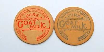 Milk Bottle : Lovely 1930's / 1940's Cardboard Caps   Goats Milk  Dairy • £4.99
