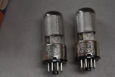 6SJ7GT Hitachi NOS NIB Audio Receiver Pre-Amp Vacuum Tubes Tested Pair • $26.99
