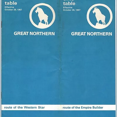 Oct 1967 Great Northern Railroad Passenger Public Timetable Empire Builder 4L • $28.26