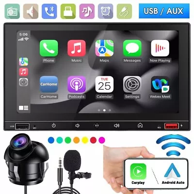 7  Double 2DIN Head Unit Car Stereo MP5 Player Apple Carplay BT Radio FM Camera • $129.59