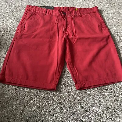 Ze Enzo 989 Mens Red Cargo Short Button And Zip Closure Size 36” BNWT • £13.99