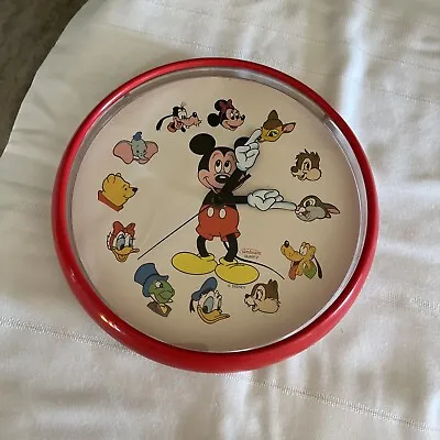 VTG Disney Clock Sunbeam Analog Wall Quartz Mickey Mouse And Friends Rare 10 In • $25.50